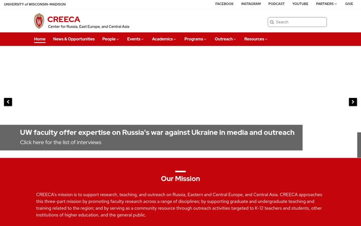 Screenshot von creeca.wisc.edu