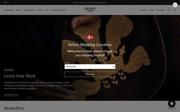 Snimka zaslona za creedboutique.com