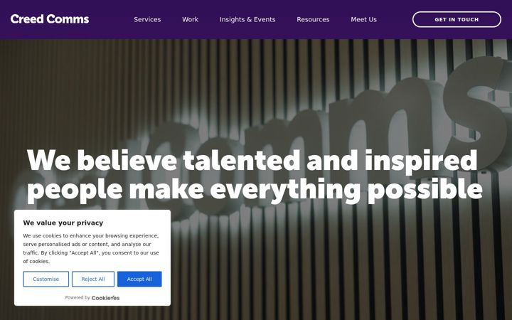 Screenshot of creedcomms.co.uk