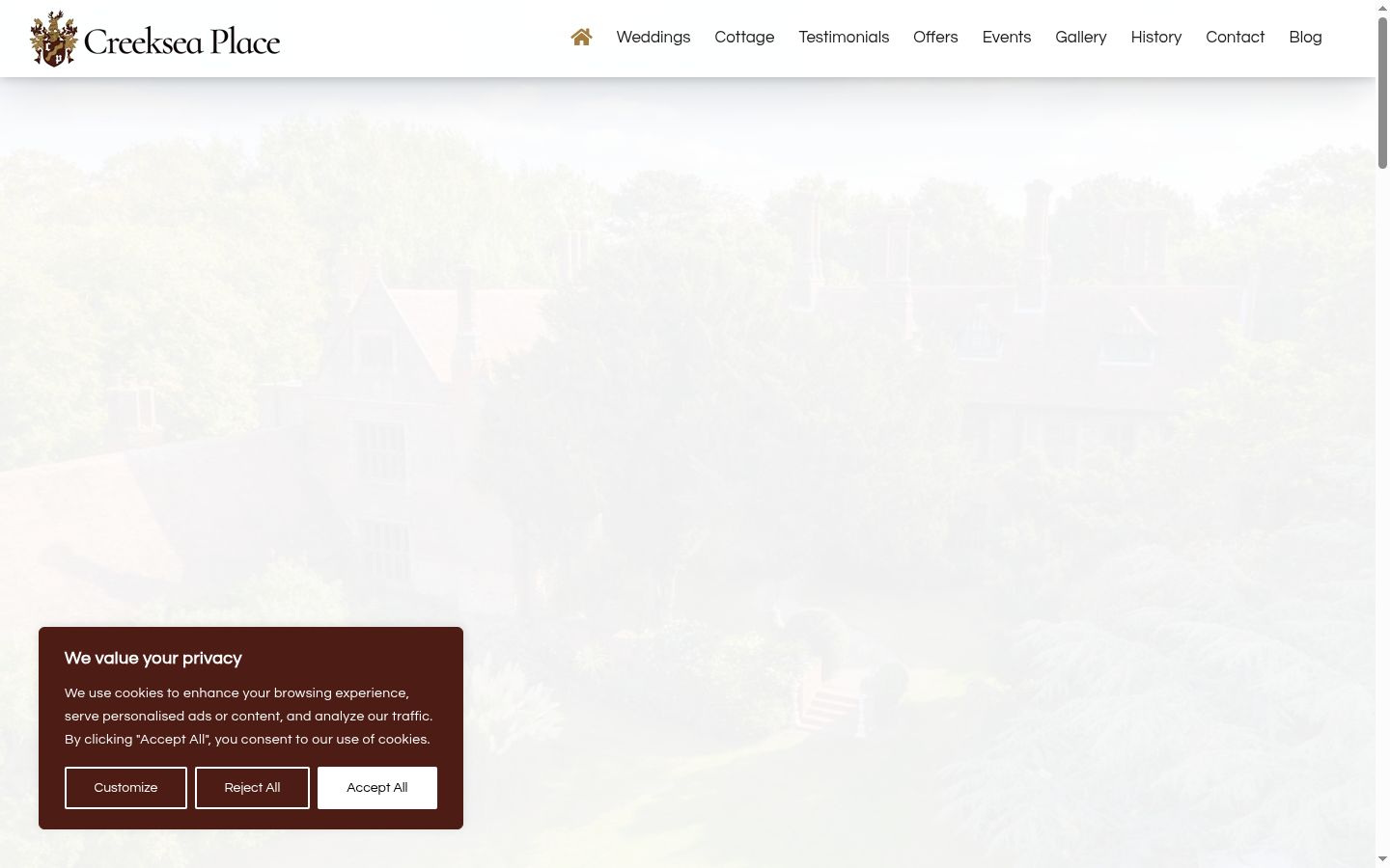 Screenshot des Einwilligungsbanners vor jeglicher Interaktion