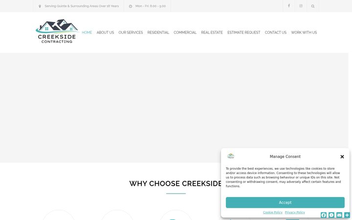 Screenshot of creeksidecontracting1.com