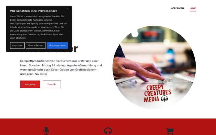 Screenshot di creepy-creatures.net