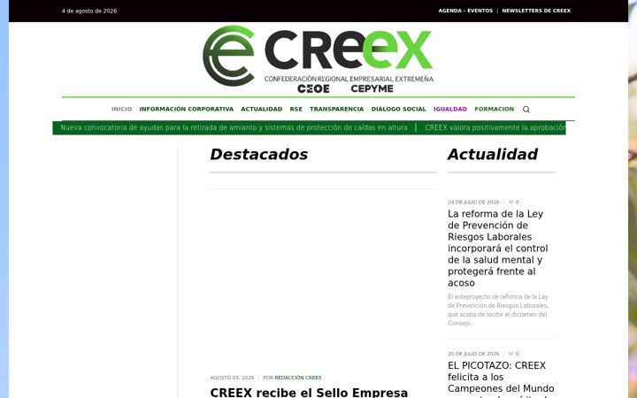 Screenshot of creex.org