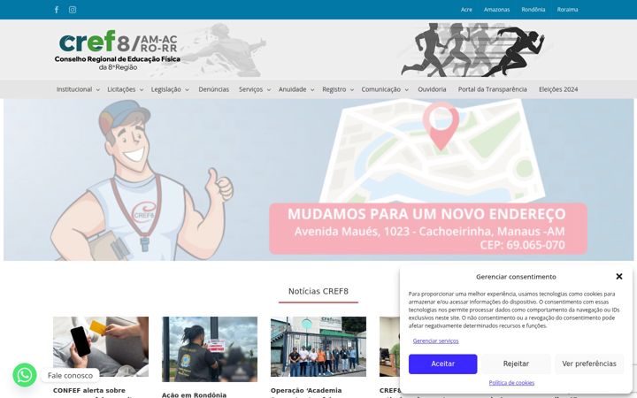 Skärmbild av cref8.org.br