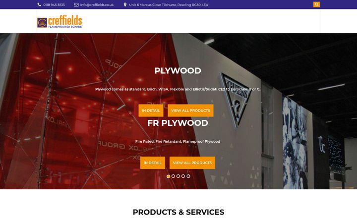 Screenshot of creffields.co.uk