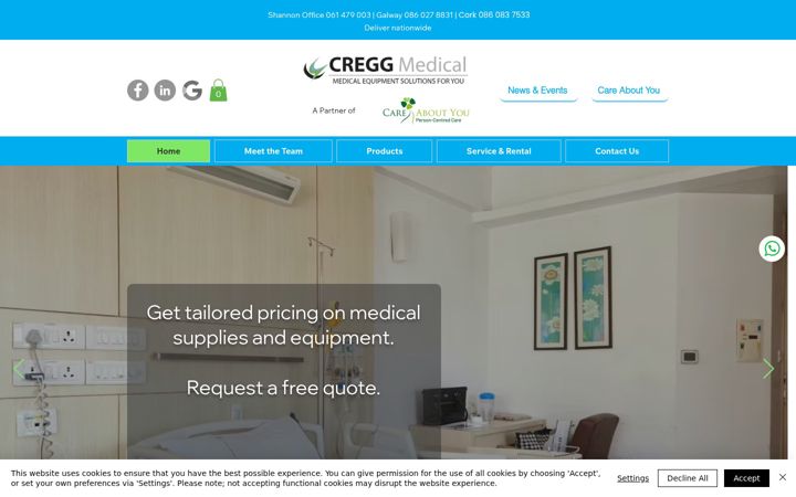 Skærmbillede af creggmedical.ie