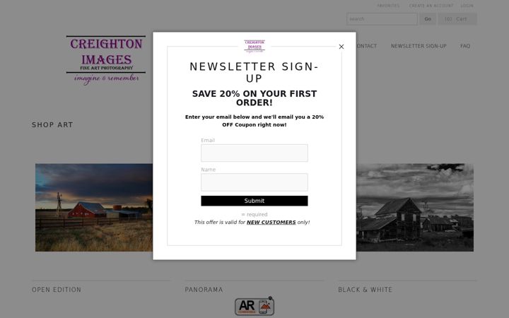 Screenshot of creightonimages.com