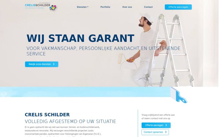 Captură de ecran a crelisschilder.nl