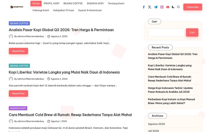 Screenshot of cremacoffeeco.com