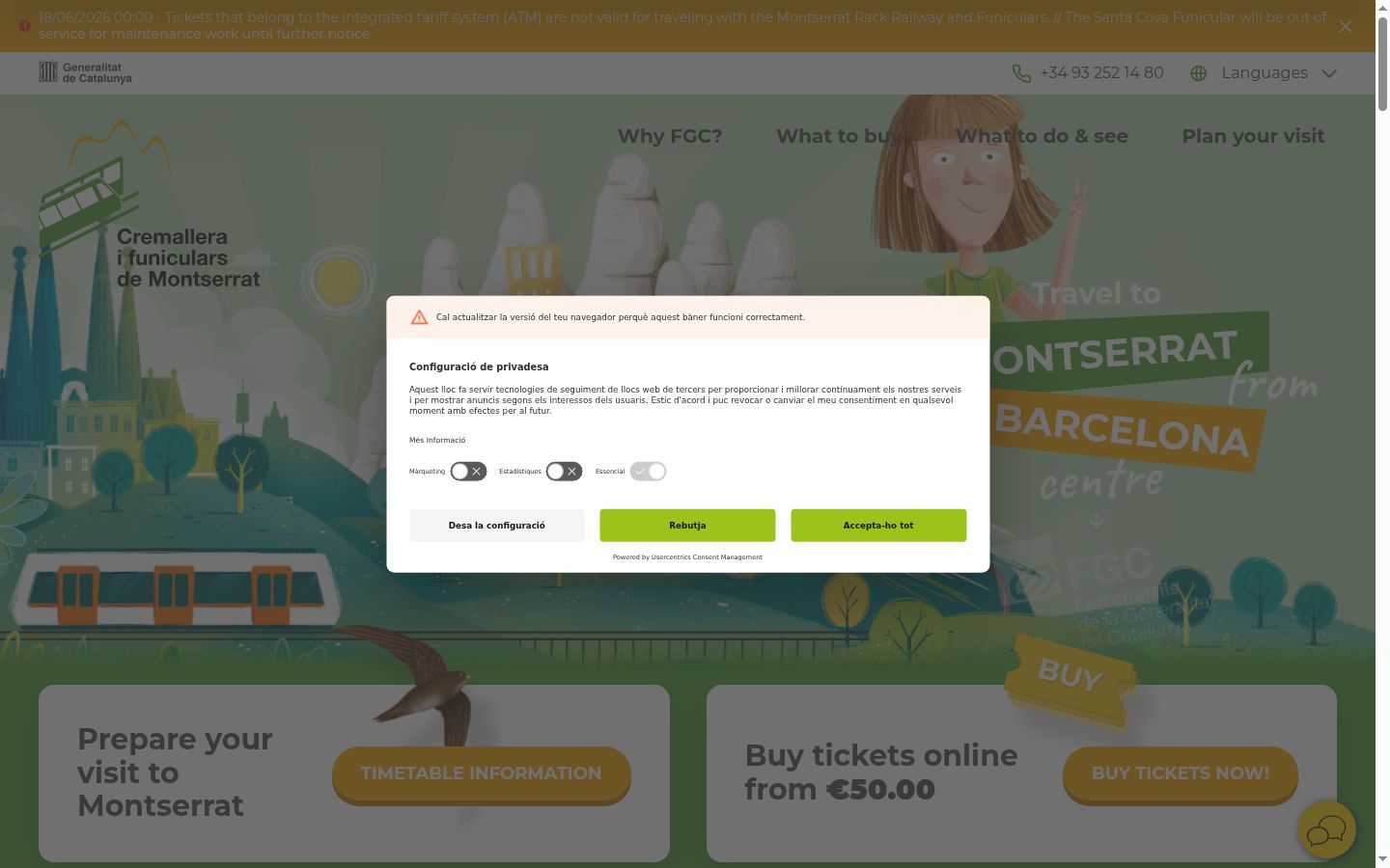 Screenshot of the consent banner shown before any interaction