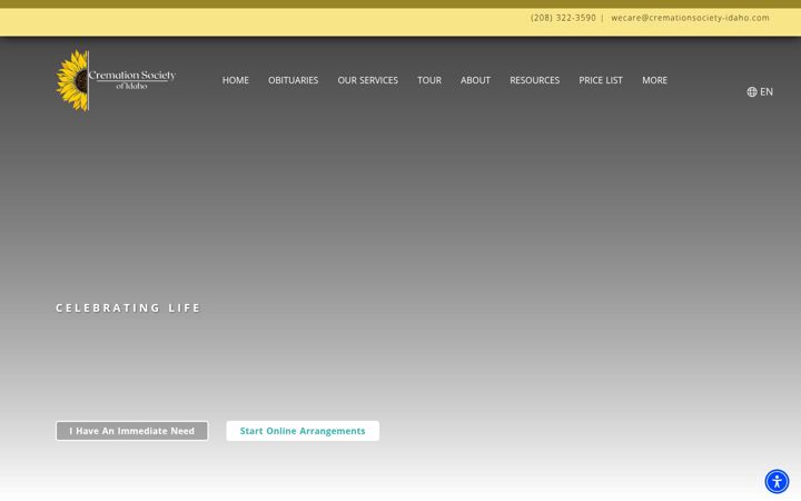 Screenshot of cremationsociety-idaho.com