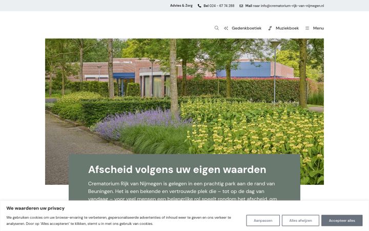 Captură de ecran a crematorium-rijk-van-nijmegen.nl