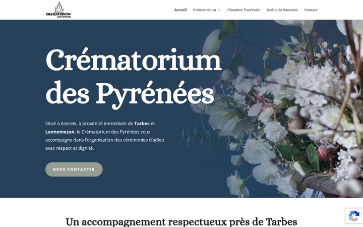 Ekrānuzņēmums no crematoriumdespyrenees.fr