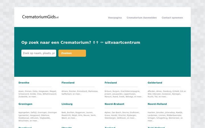 Screenshot of crematoriumgids.nl