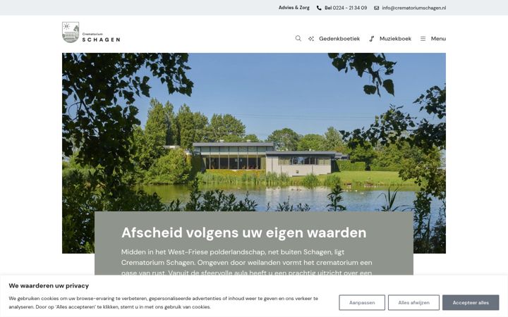 Screenshot ta' crematoriumschagen.nl