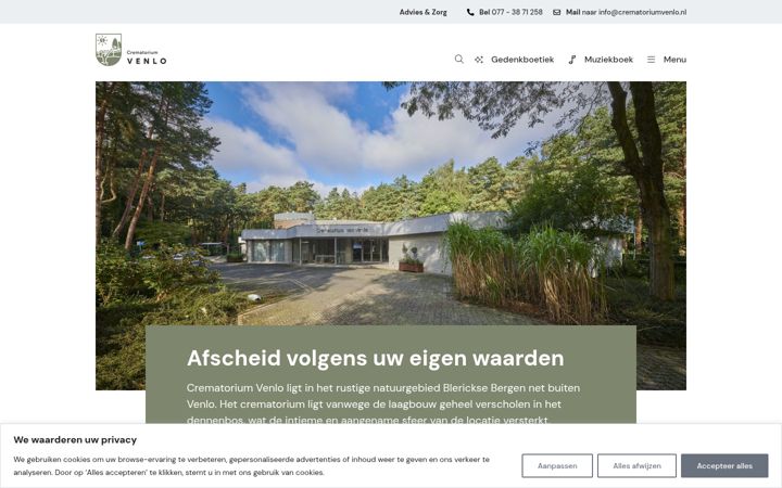 Screenshot ta' crematoriumvenlo.nl
