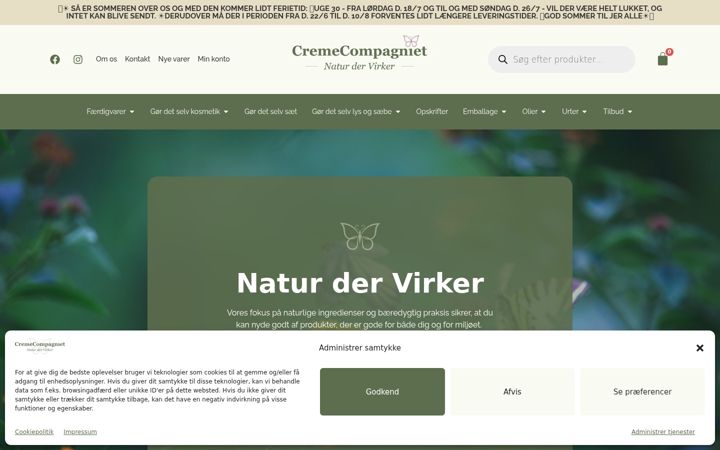 Screenshot of cremecompagniet.dk