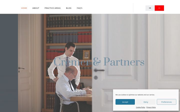 Screenshot of cremer-law.com