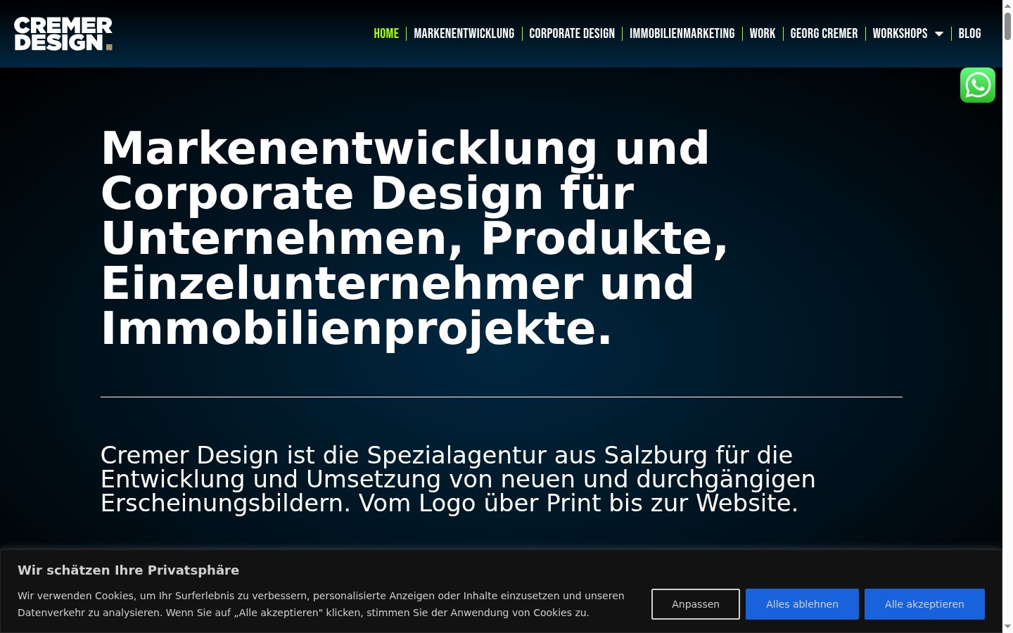 Screenshot del banner di consenso mostrato prima di qualsiasi interazione
