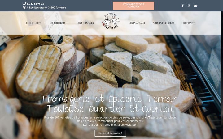 Screenshot of cremerie-biquettes.com