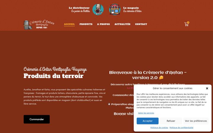 Screenshot of cremeriedantan.com