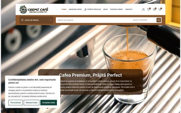 Screenshot of cremicafe.ro