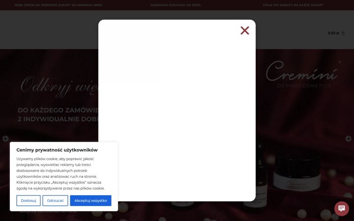 Captură de ecran a cremini.com.pl
