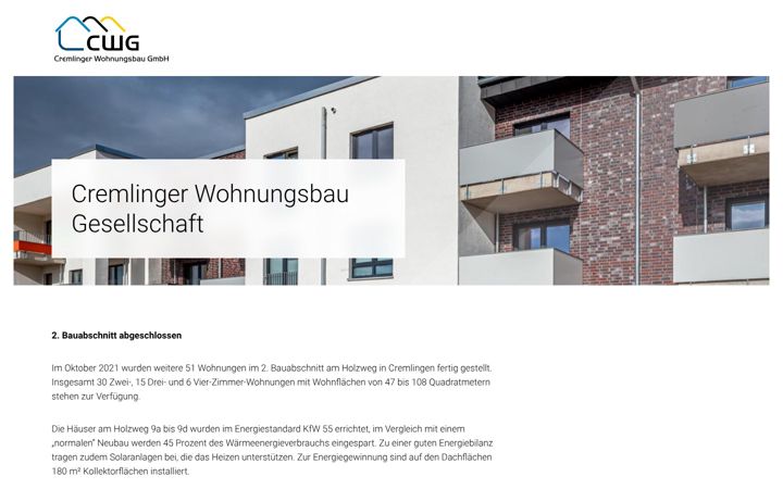 Zrzut ekranu cremlinger-wohnungsbau.de