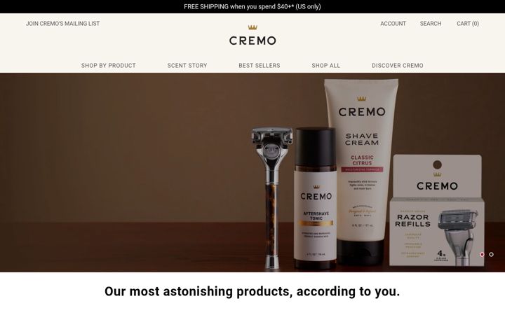 Screenshot of cremocompany.com