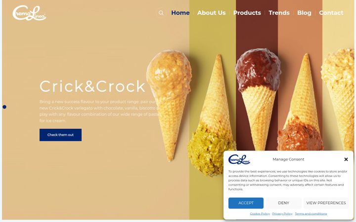 Screenshot of cremolinea.com