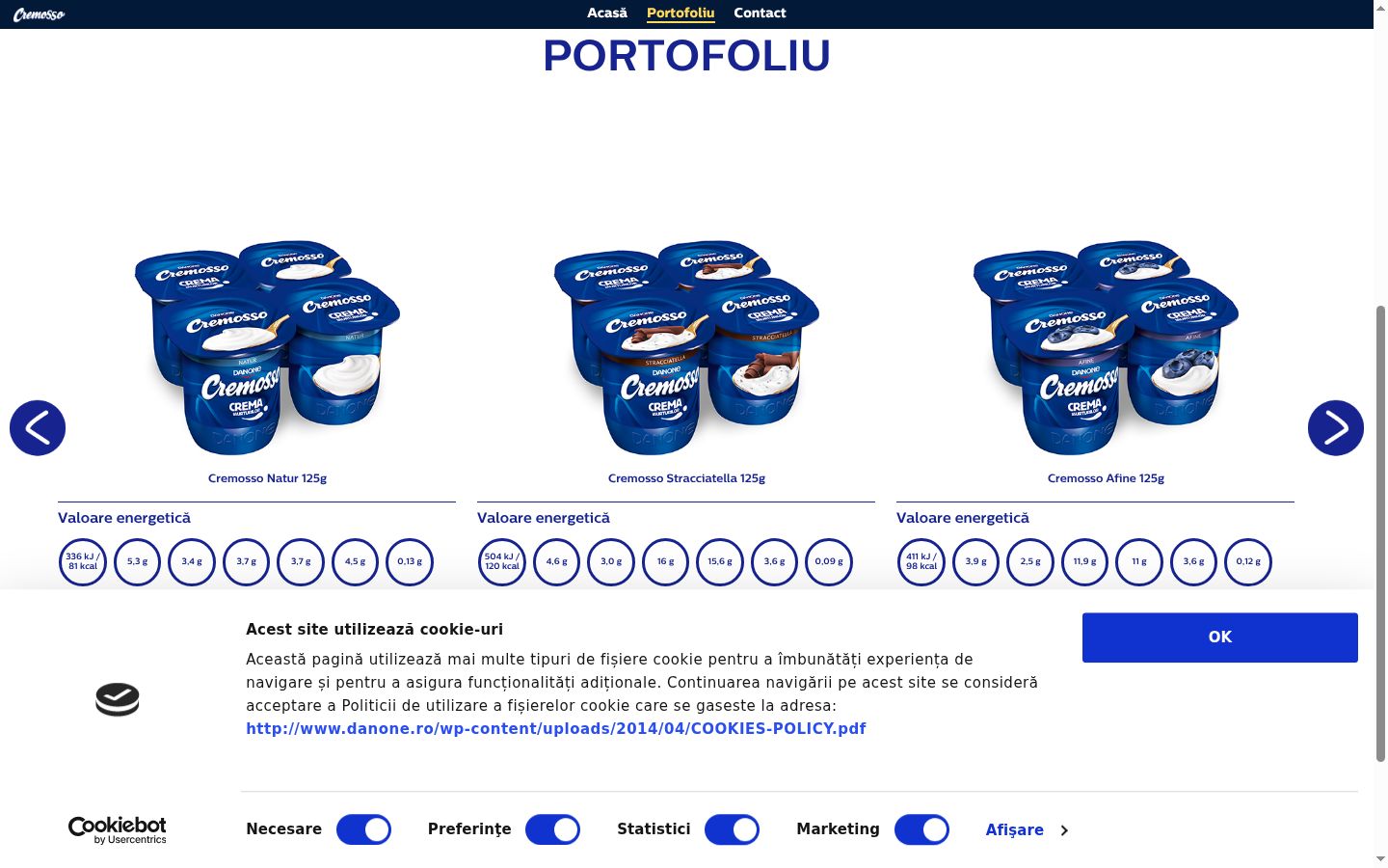 Screenshot del banner di consenso mostrato prima di qualsiasi interazione