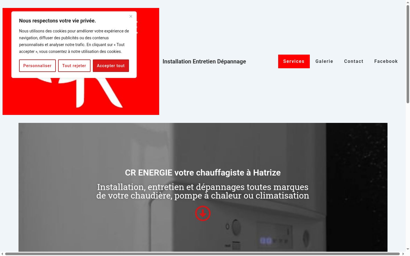 Captura de pantalla del banner de consentimiento mostrado antes de cualquier interacción