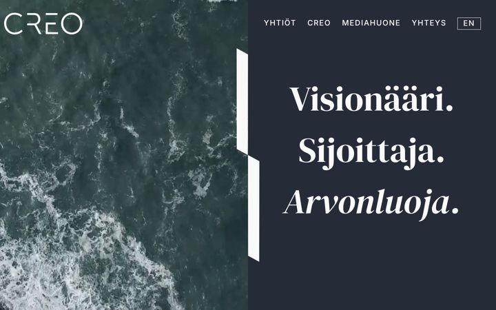 Screenshot of creo.fi