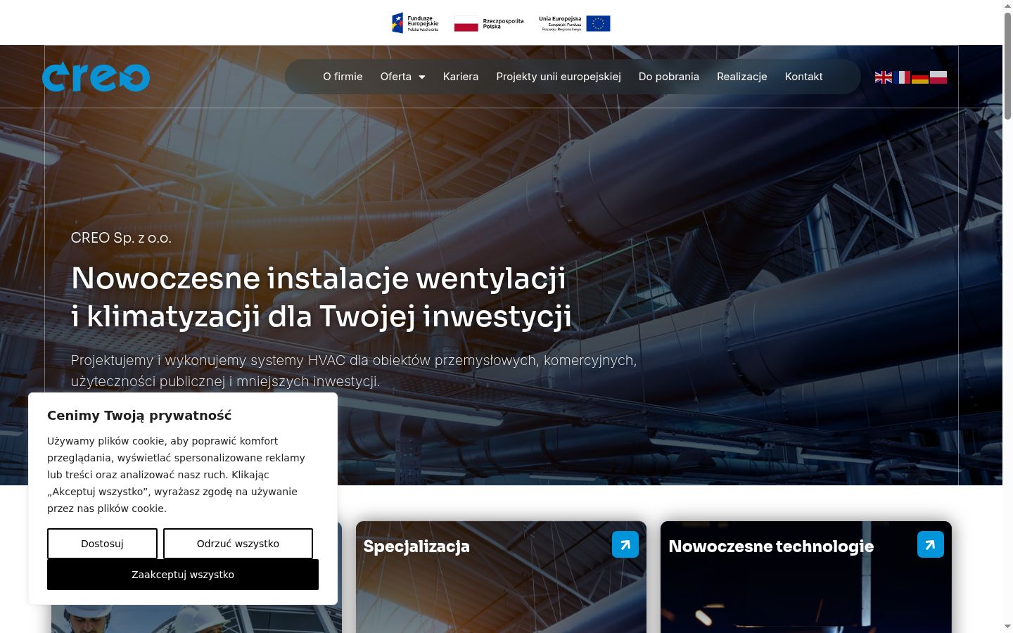 Zrzut ekranu banera zgody wyświetlanego przed jakąkolwiek interakcją