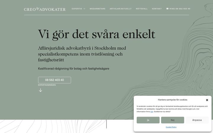 Screenshot of creoadvokater.se