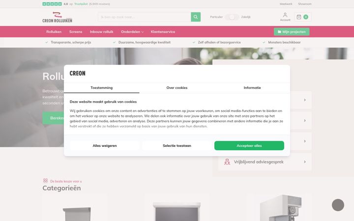Ekrano kopija creon-rolluiken.nl