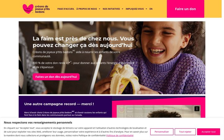 Képernyőkép: creonsdejoyeuxpetitsbedons.ca