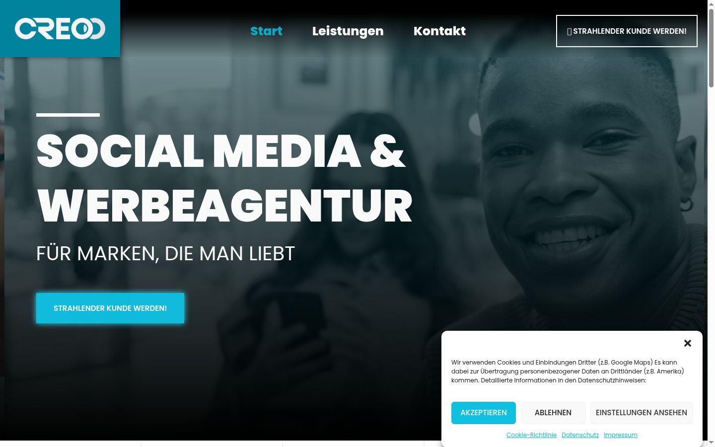 Screenshot tal-banner tal-kunsens muri qabel kwalunkwe interazzjoni