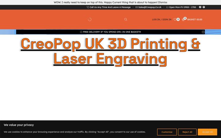 Screenshot von creopop.co.uk
