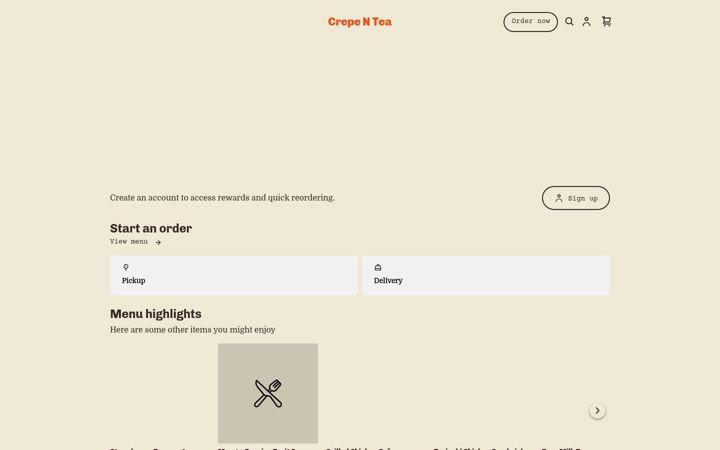 Screenshot of crepeandtea.com