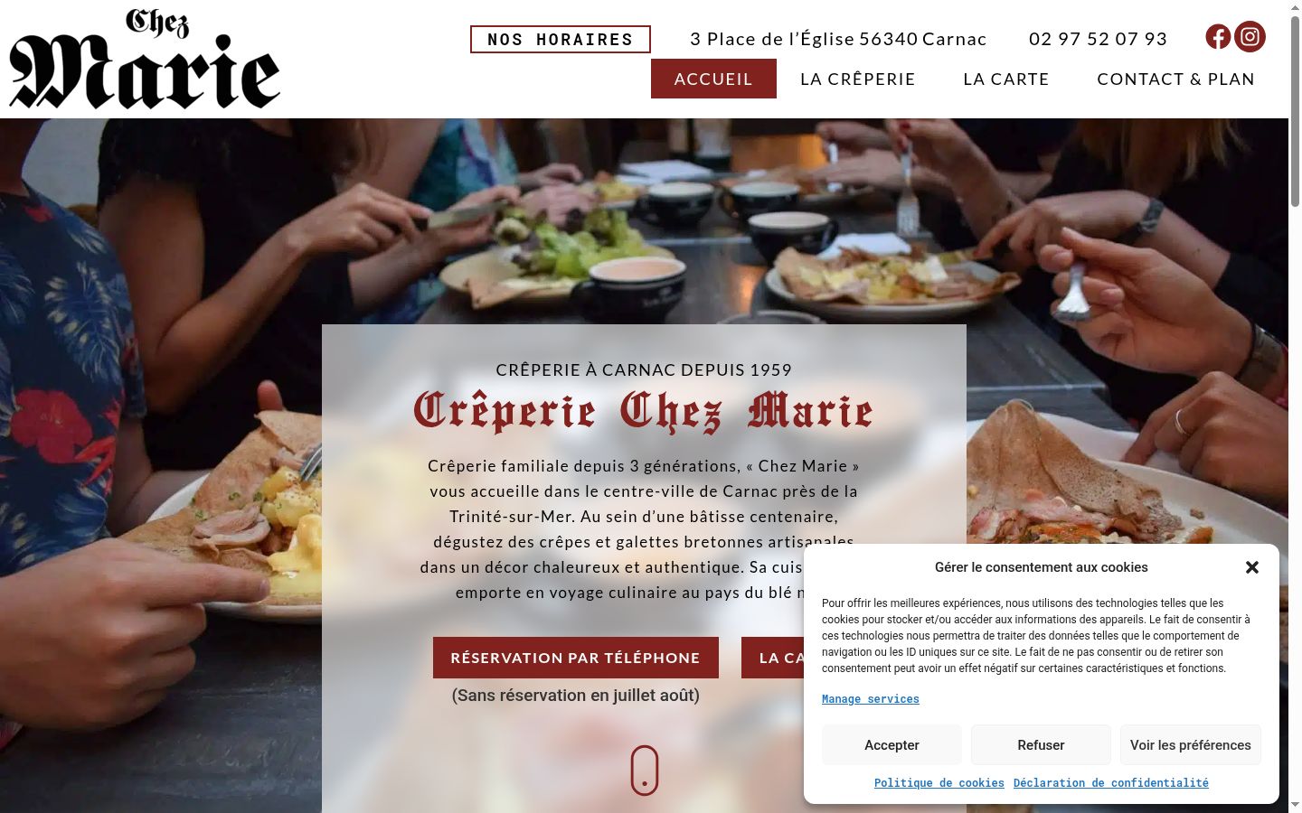 Screenshot del banner di consenso mostrato prima di qualsiasi interazione