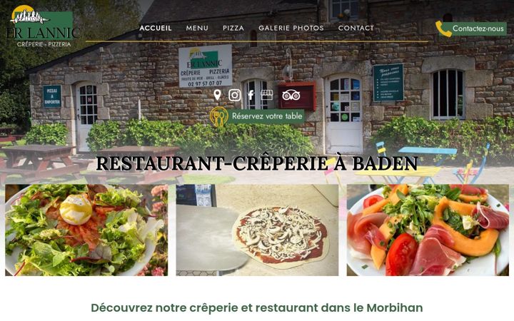 Ekrānuzņēmums no creperie-erlannic.fr