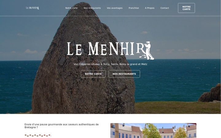 Ekrānuzņēmums no creperie-lemenhir.fr
