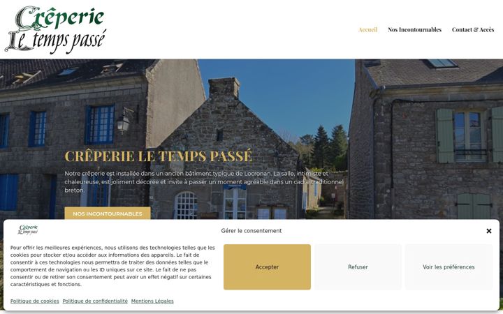 Ekrānuzņēmums no creperie-locronan.fr