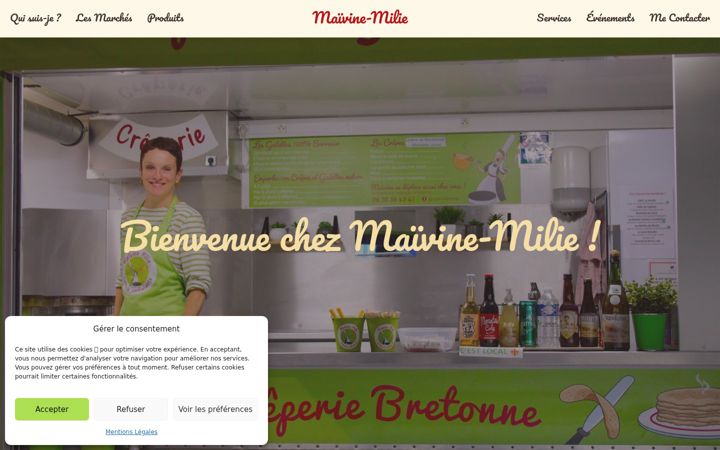 Ekrānuzņēmums no creperie-maivine-milie.fr