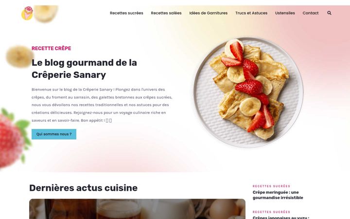 Ekrānuzņēmums no creperie-sanary.fr
