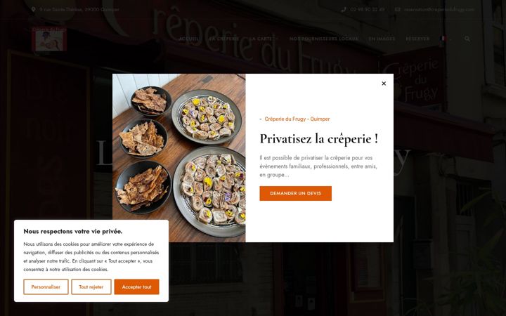 Screenshot of creperiedufrugy.com