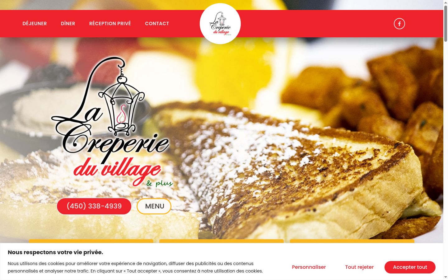 Screenshot of the consent banner shown before any interaction