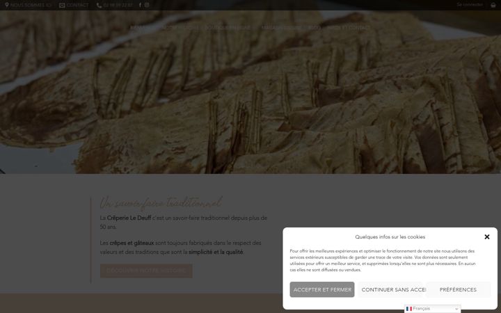 Ekrānuzņēmums no crepes-bretonnes.fr
