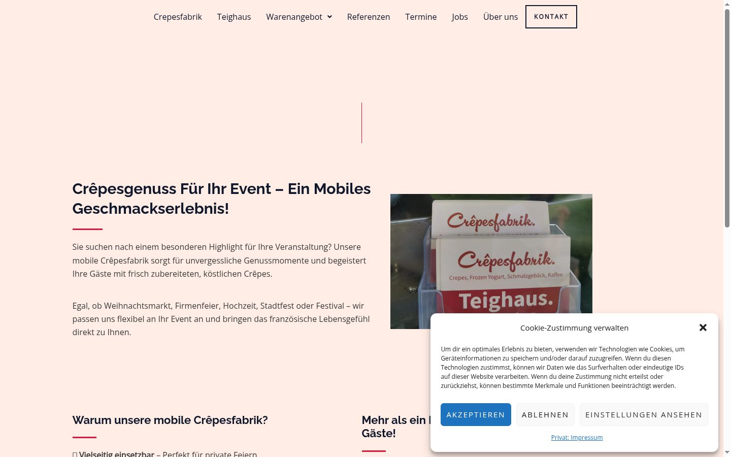 Screenshot του banner συγκατάθεσης που εμφανίστηκε πριν από οποιαδήποτε αλληλεπίδραση